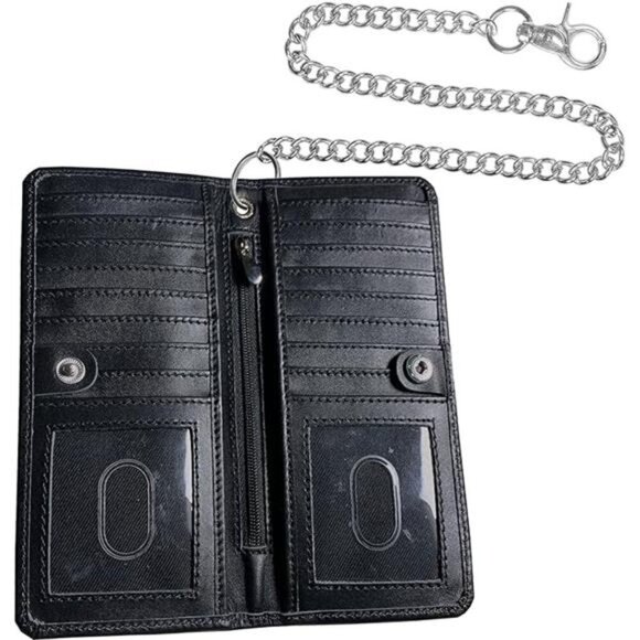Bifold RFID Blocking Motorcycle Chain Wallet for Men - Picture 8 of 8